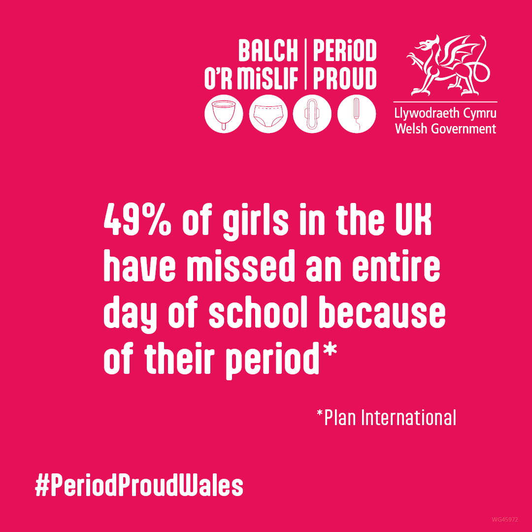 49% of girls in the UK have missed an entire day of school because of their period* *Plan International