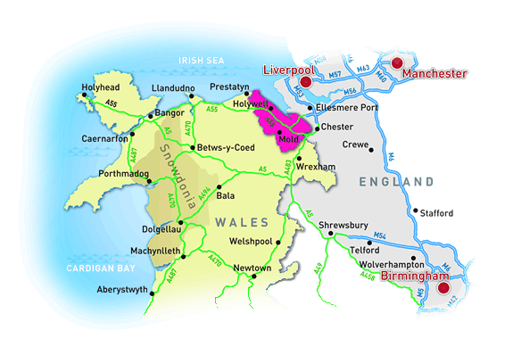 Map of Flintshire